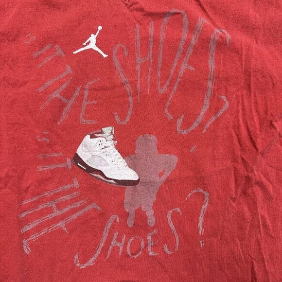Air Jordan Shirt Mens XL Red Nike Is It The Shoes Crew Neck Short Sleeve VTG - Picture 3 of 7